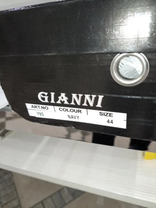 Scarpe uomo derby similpelle blu tg. 44