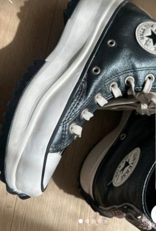 Converse All Star Botas Cuero Negro Suela Blanca