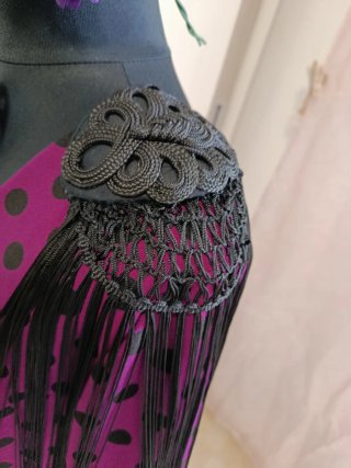 Vestido Flamenca Lunares Morado Talla XL a XXL