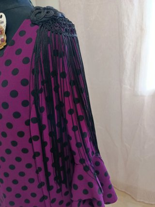 Vestido Flamenca Lunares Morado Talla XL a XXL
