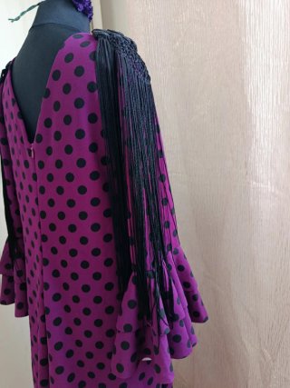 Vestido Flamenca Lunares Morado Talla XL a XXL