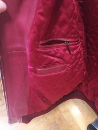 Cazadora Piel Chevignon Talla M Roja,buen estado