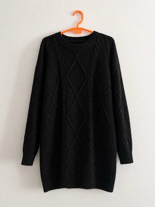 Vestido de punto negro invierno