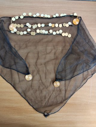 Vestido Túnica Negra con pañuelo