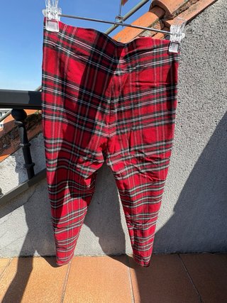 Mallas Zara cuadros rojos cremalleras