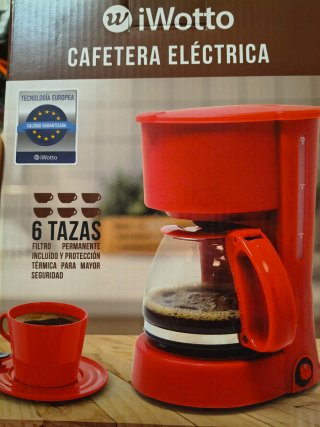 Cafetera Eléctrica iWotto 6 Tazas Roja
