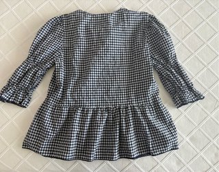 Blusa cuadros vichy con lazadas. Nueva