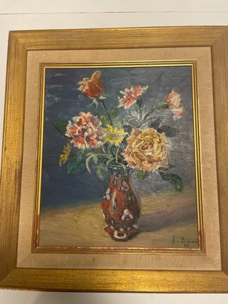 Óleo Bodegón Floral Firmado 1963