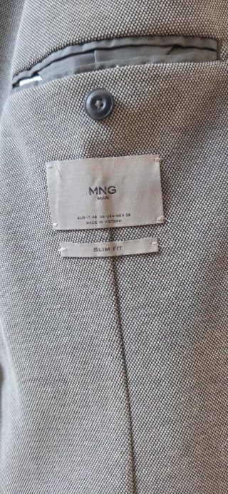 Chaqueta americana Mango Slim Fit Khaki Talla M