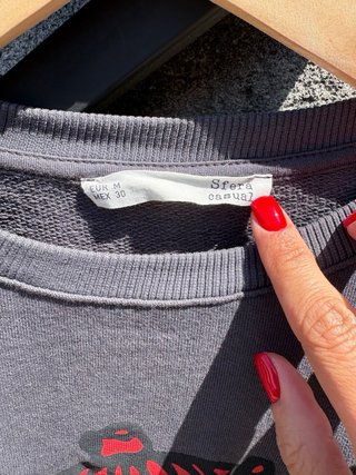 Sudadera Mafalda Sfera Gris y Roja