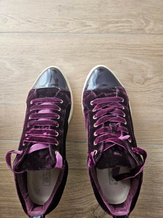 Zapatillas de terciopelo morado/granate