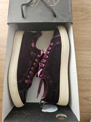 Zapatillas de terciopelo morado/granate