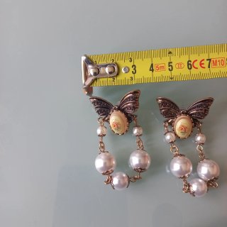 Pendientes Mariposa Vintage Perlas Dorados