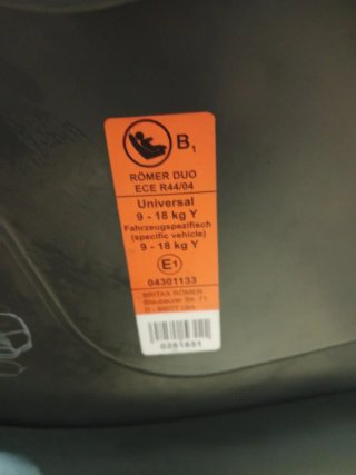 Silla Coche Britax Römer Grupo 1