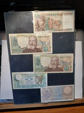 Lotto 5 Banconote Lira Italiana