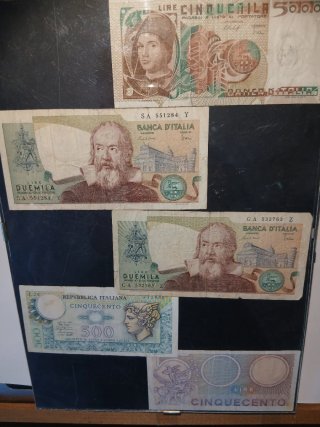 Lotto 5 Banconote Lira Italiana