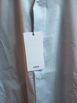 Camisa Mango manga larga azul talla XS