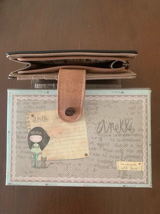 Monedero Anekke negro con dibujos