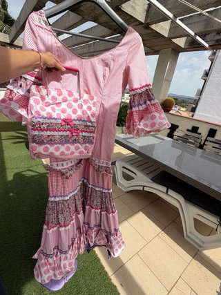 Vestido Flamenco Rosa y Morado