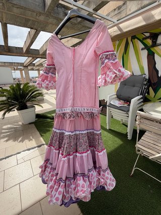 Vestido Flamenco Rosa y Morado