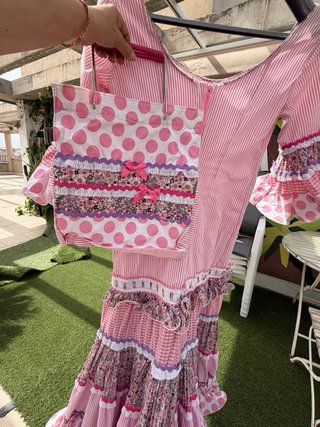 Vestido Flamenco Rosa y Morado