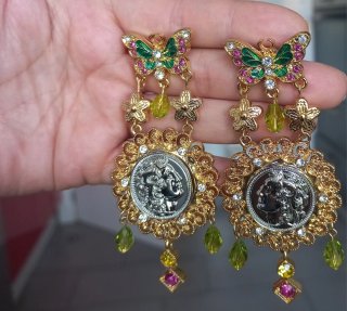 Pendientes Mariposa Chapados con Piedras
