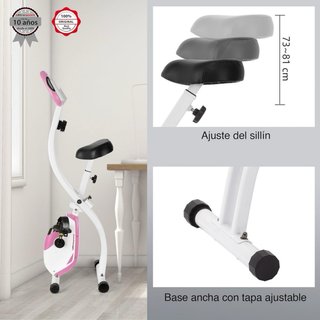 Bicicleta Estática Plegable Rosa