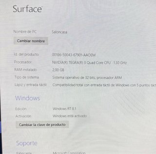 Microsoft Surface Rt 32gb 2gb ram con Teclado.