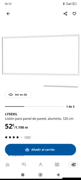 Panel protector de pared cocina y listón aluminio