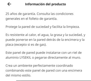 Panel protector de pared cocina y listón aluminio