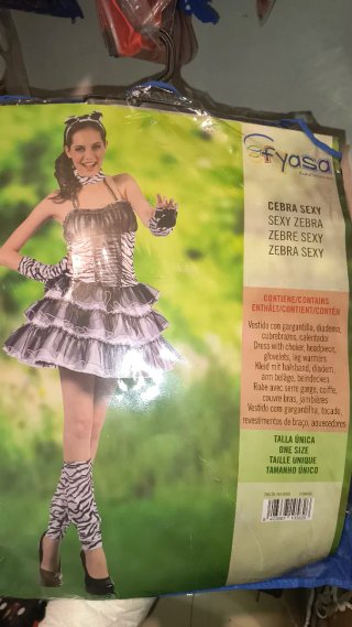 Disfraz Cebra Sexy Talla Única