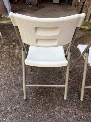 2 Sillas Plegables Blancas Metálicas