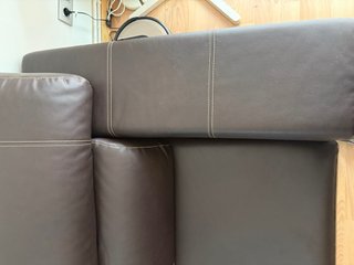 Sofá Chaise Longue Cama Marrón Piel