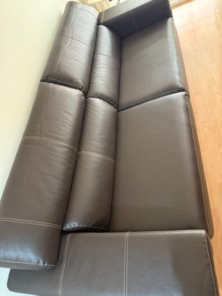 Sofá Chaise Longue Cama Marrón Piel