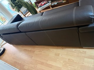 Sofá Chaise Longue Cama Marrón Piel