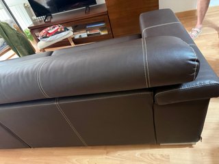 Sofá Chaise Longue Cama Marrón Piel