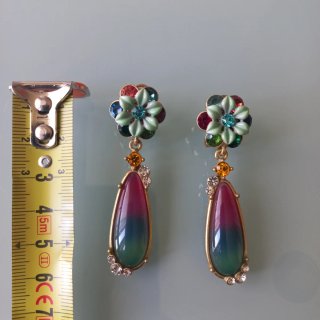 Pendientes Esmaltados Chapados Flor