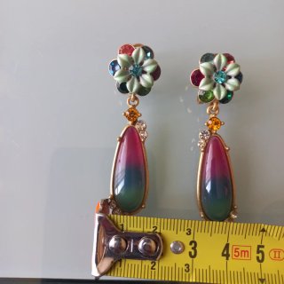 Pendientes Esmaltados Chapados Flor