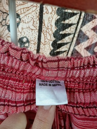 Pantalón bombacho rayas rosas