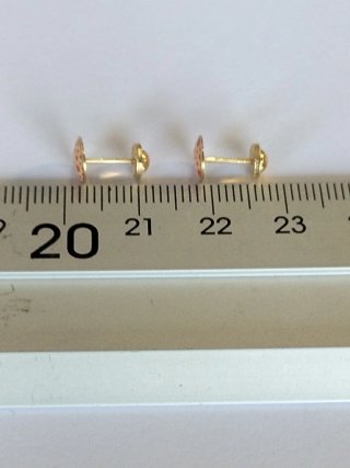 Pendientes bebé oro amarillo puntos rosas