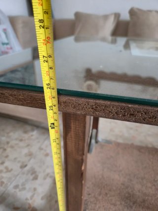 Mesa de camilla cristal y madera