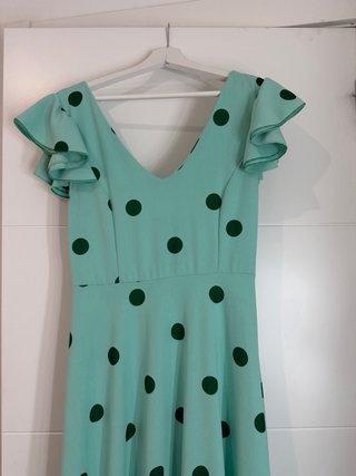 Vestido Flamenca Verde Lunares