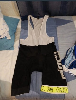 Traje Ciclismo Tirantes Negro y Blanco