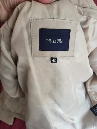 Chaqueta Biker Crema