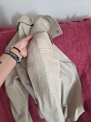 Chaqueta Biker Crema