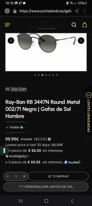 Gafas Ray-Ban Hombre, Negro-Morado Talla 50