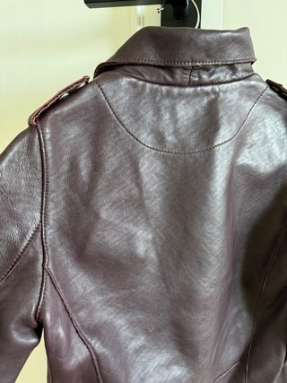 Chaqueta de cuero Maje  con borreguito desmontable