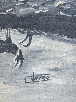 Gran óleo firmado Jover con marco