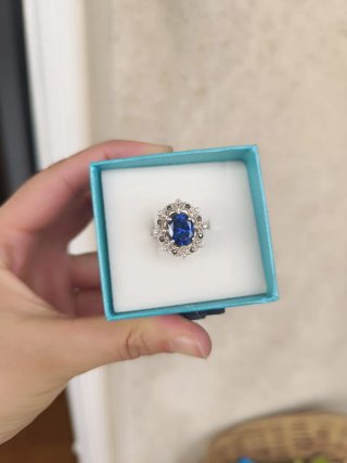 Anillo Vintage Plata de Ley Estilo "Lady Di"- 6,5g