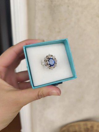 Anillo Vintage Plata de Ley Estilo "Lady Di"- 6,5g